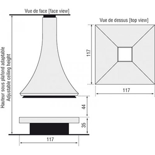 Камин JC Bordelet Julietta 985 color centrale (центральный, с открытым очагом)_1 Камин JC Bordelet Julietta 985 color centrale (центральный, с открытым очагом)_1