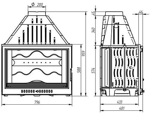 Каминная топка Ferlux 801_2 Каминная топка Ferlux 801_2