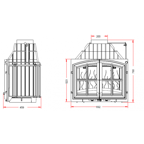 Каминная топка Invicta Double Porte 700 (Дабл Порте 700 с заслонкой)_1 Каминная топка Invicta Double Porte 700 (Дабл Порте 700 с заслонкой)_1