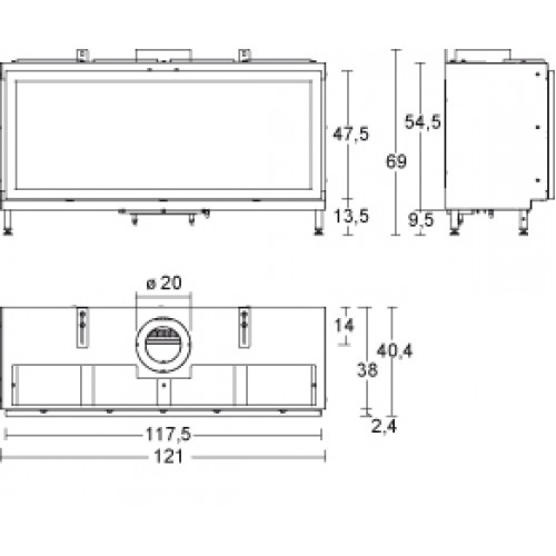 Каминная топка Piazzetta IG 120_2 Каминная топка Piazzetta IG 120_2