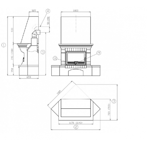 Каминная облицовка ABX Oxford klasik (угловой, деревянная балка)_0 Каминная облицовка ABX Oxford klasik (угловой, деревянная балка)_0