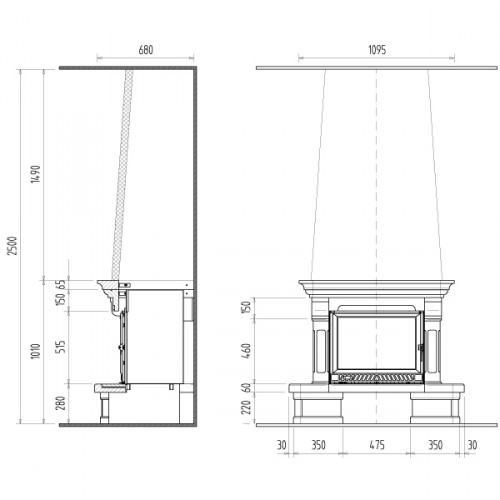 Каминная облицовка Supra Charleston 2, белый_1 Каминная облицовка Supra Charleston 2, белый_1