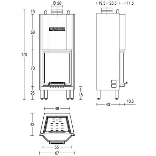 Каминная топка Piazzetta HT 655 E_2 Каминная топка Piazzetta HT 655 E_2