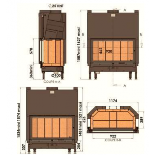 Каминная топка Chazelles D1200_1 Каминная топка Chazelles D1200_1