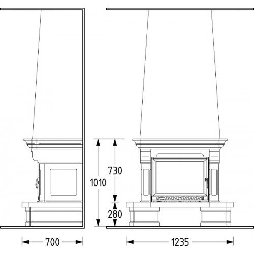 Каминная облицовка Supra Charleston 3, белый_1 Каминная облицовка Supra Charleston 3, белый_1