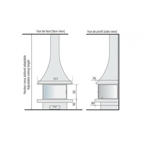 Камин JC Bordelet Julietta 985 murale vitree_1 Камин JC Bordelet Julietta 985 murale vitree_1