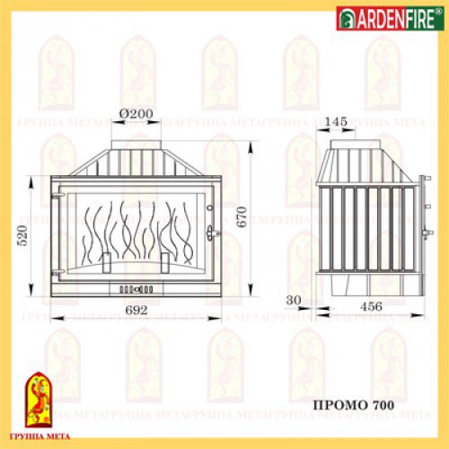 Чугунная топка Мета Ardenfire Промо 700_1 Чугунная топка Мета Ardenfire Промо 700_1