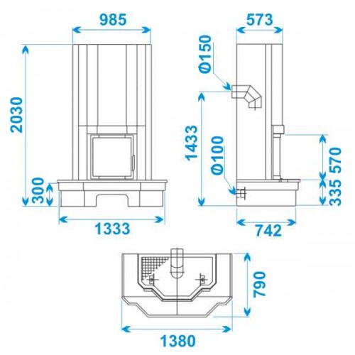 Камин ABX Derby Klasik (гранит кашмир)_1 Камин ABX Derby Klasik (гранит кашмир)_1