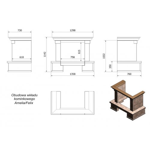 Каминная облицовка Kratki Amore (Amelia/Felix)_1 Каминная облицовка Kratki Amore (Amelia/Felix)_1