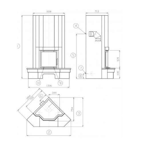 Камин ABX Derby klasik (угловой, гранит парадизо)_1 Камин ABX Derby klasik (угловой, гранит парадизо)_1