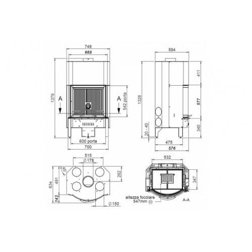 Каминная топка MCZ Airsystem E50_1 Каминная топка MCZ Airsystem E50_1