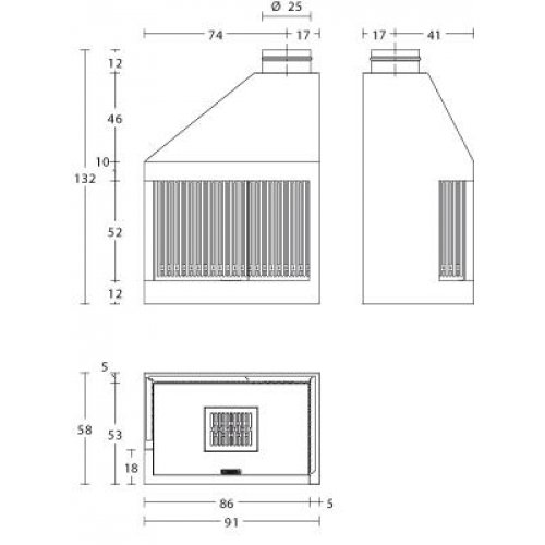 Каминная топка Piazzetta MA 281 D/S_1 Каминная топка Piazzetta MA 281 D/S_1