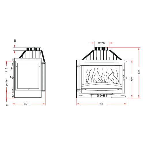 Каминная топка Invicta Selenic 700 (Селеник 700 боковое стекло)_1 Каминная топка Invicta Selenic 700 (Селеник 700 боковое стекло)_1