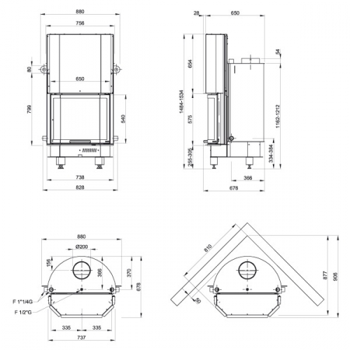 Каминная топка La Nordica TermoCamino 650 Prismatico_1 Каминная топка La Nordica TermoCamino 650 Prismatico_1