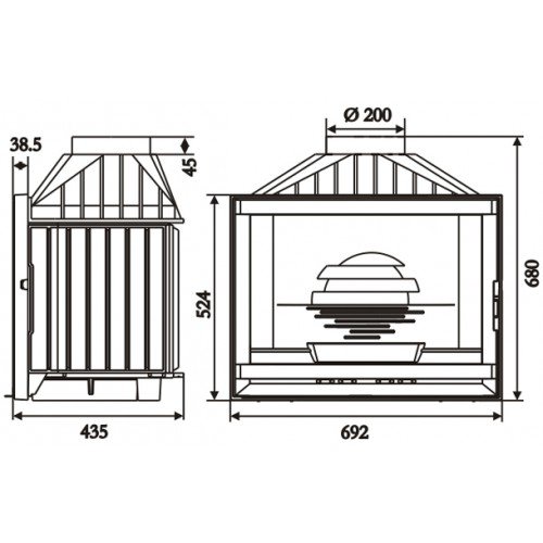 Каминная топка Laudel 700 Compact трехсторонняя (компакт)_1 Каминная топка Laudel 700 Compact трехсторонняя (компакт)_1