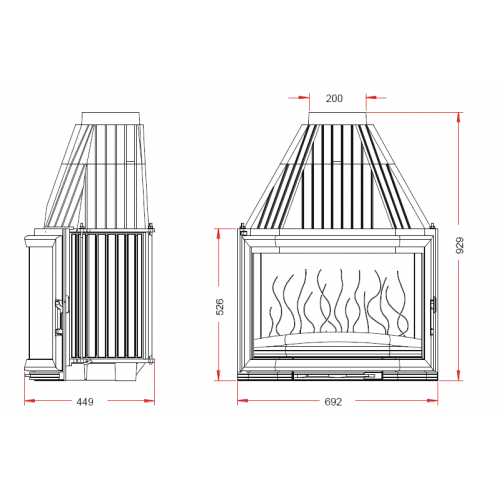 Каминная топка Invicta Prismatic 700 (Призматик 700)_1 Каминная топка Invicta Prismatic 700 (Призматик 700)_1