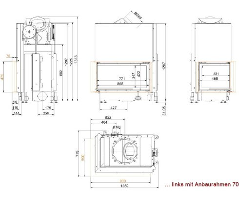 Brunner Architektur-Kamin Eck 45/82/48_1 Brunner Architektur-Kamin Eck 45/82/48_1