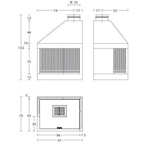 Каминная топка Piazzetta MA 282 D/S_1 Каминная топка Piazzetta MA 282 D/S_1