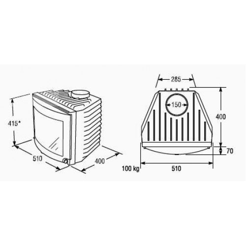 Каминная топка KEDDY SK 510 P_2 Каминная топка KEDDY SK 510 P_2
