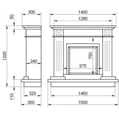Каминная облицовка Andalusia Izolda_1 Каминная облицовка Andalusia Izolda_1