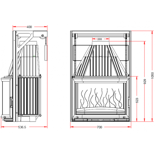 Каминная топка Invicta Prismatic 700 lifting door (Призматик Контргруз 700)_1 Каминная топка Invicta Prismatic 700 lifting door (Призматик Контргруз 700)_1