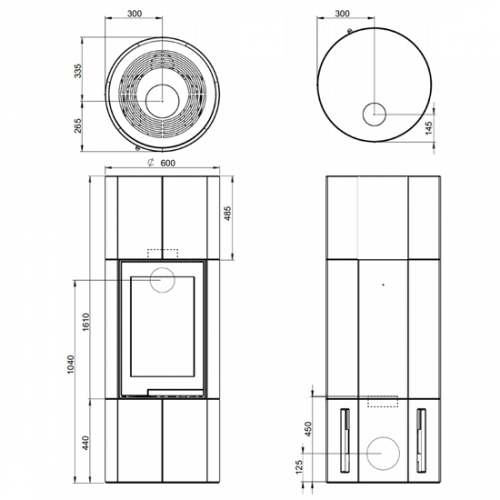 Каминная облицовка Nordpeis Ronda с топкой S26R (воск)_1 Каминная облицовка Nordpeis Ronda с топкой S26R (воск)_1