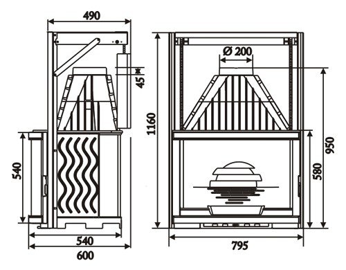Каминная топка Laudel Panoramique 800 Relevable (панорамик контргруз)_1 Каминная топка Laudel Panoramique 800 Relevable (панорамик контргруз)_1