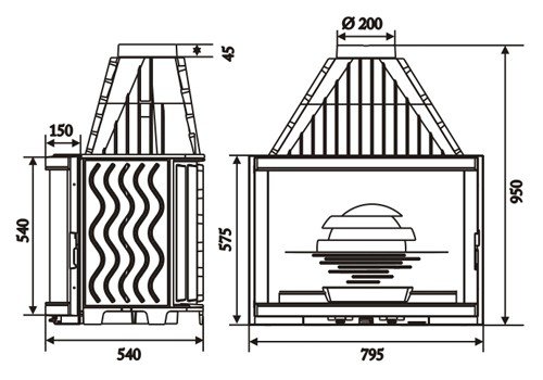 Каминная топка Laudel Panoramique 800 (панорамик)_1 Каминная топка Laudel Panoramique 800 (панорамик)_1