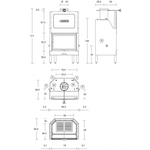 Каминная топка Piazzetta MT 361 VA_1 Каминная топка Piazzetta MT 361 VA_1