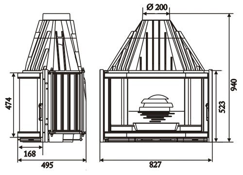 Каминная топка Laudel Prismatique 850 (призматик)_1 Каминная топка Laudel Prismatique 850 (призматик)_1