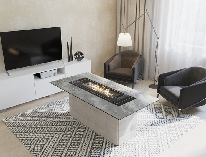Журнальный столик с биокамином
