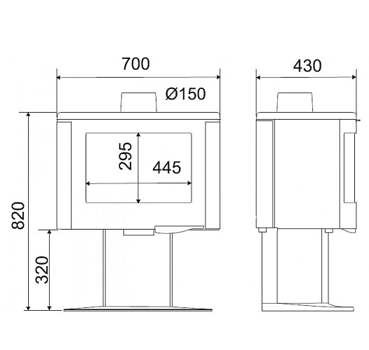Чугунная печь Persee sur Pied, на ножке (Supra)_1 Чугунная печь Persee sur Pied, на ножке (Supra)_1