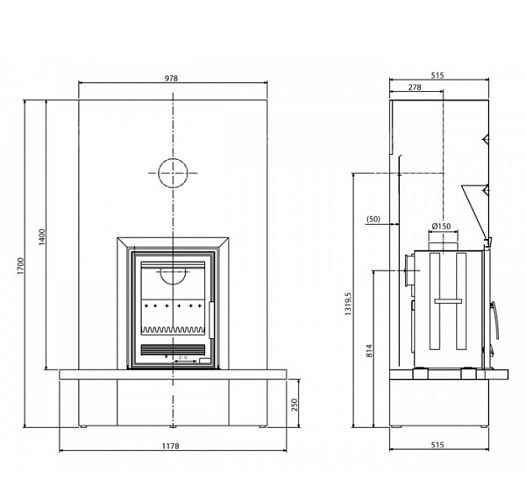 Камин Puris гранит_1 Камин Puris гранит_1