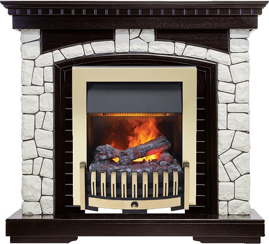 Dimplex Glasgow очаг Danville Brass FB2 темный дуб/белый_1 Dimplex Glasgow очаг Danville Brass FB2 темный дуб/белый_1