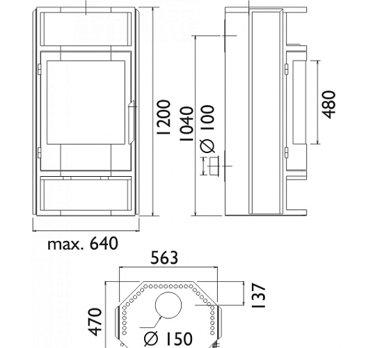 Печь-камин Kiruna 8 серая сталь_1 Печь-камин Kiruna 8 серая сталь_1