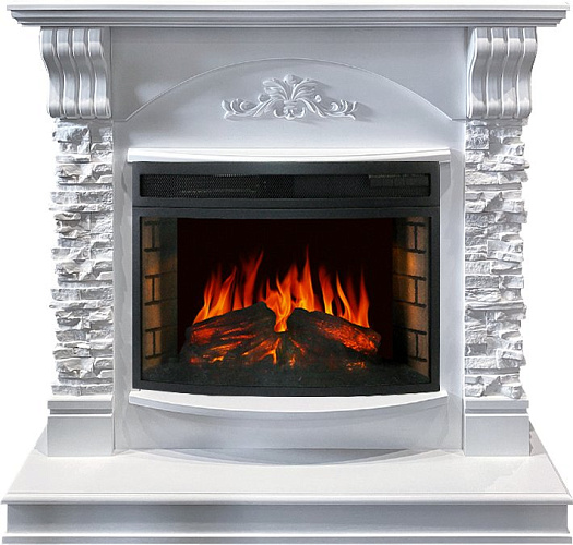 Royal Flame Prague с очагом Dioramic 25 LED FX белый /сланец белый_0 Royal Flame Prague с очагом Dioramic 25 LED FX белый /сланец белый_0