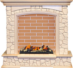 Каминокомплект Dimplex Preston очаг Cassette 600 LNH-INT (с дровами) слоновая кость с патиной/кирпич Dimplex Preston очаг Cassette 600 LNH-INT (с дровами) слоновая кость с патиной/кирпич