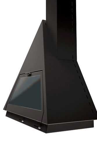 Камин Bilbao, фронтальный, со стеклом, труба справа, черный (Traforart)_2 Камин Bilbao, фронтальный, со стеклом, труба справа, черный (Traforart)_2