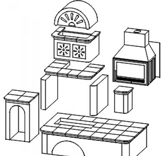 Кафельная печь Oxford зеленая L_2 Кафельная печь Oxford зеленая L_2