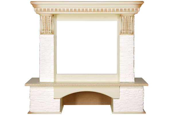 Royal Flame Pierre Luxe с очагом Vision 23 EF LED FX сланец белый/слоновая кость с патиной_1 Royal Flame Pierre Luxe с очагом Vision 23 EF LED FX сланец белый/слоновая кость с патиной_1