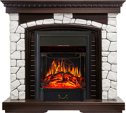 Каминокомплект Royal Flame Glasgow очаг Majestic FX Black темный дуб/белый Royal Flame Glasgow очаг Majestic FX Black темный дуб/белый