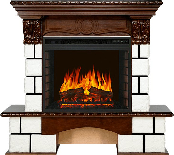 Royal Flame Pierre Luxe с очагом Vision 23 EF LED FX белый/темный дуб_0 Royal Flame Pierre Luxe с очагом Vision 23 EF LED FX белый/темный дуб_0