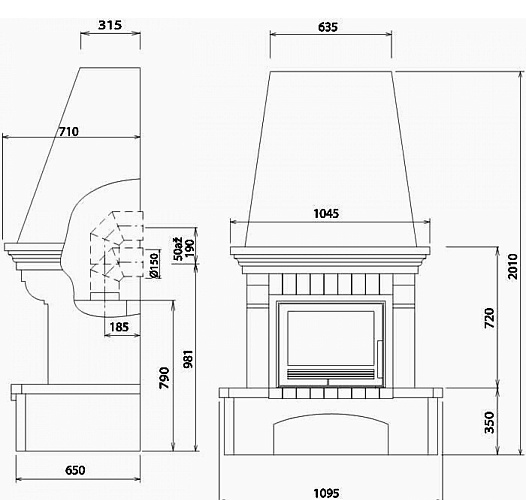 Камин Preston Klasik белый цоколь, балка песчаник_1 Камин Preston Klasik белый цоколь, балка песчаник_1