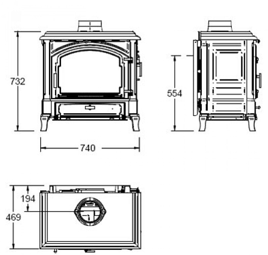 Чугунная печь HARMONY III Mixed, графит (Efel/Nestor Martin)_1 Чугунная печь HARMONY III Mixed, графит (Efel/Nestor Martin)_1