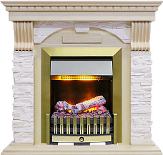 Каминокомплект Dimplex Dublin очаг Danville Antique Brass FB2 слоновая кость с патиной/сланец крем Dimplex Dublin очаг Danville Antique Brass FB2 слоновая кость с патиной/сланец крем