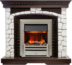 Каминокомплект Dimplex Glasgow очаг Chesford темный дуб/белый Dimplex Glasgow очаг Chesford темный дуб/белый