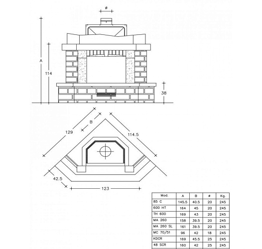 Камин Piazzetta argo угловой_1 Камин Piazzetta argo угловой_1