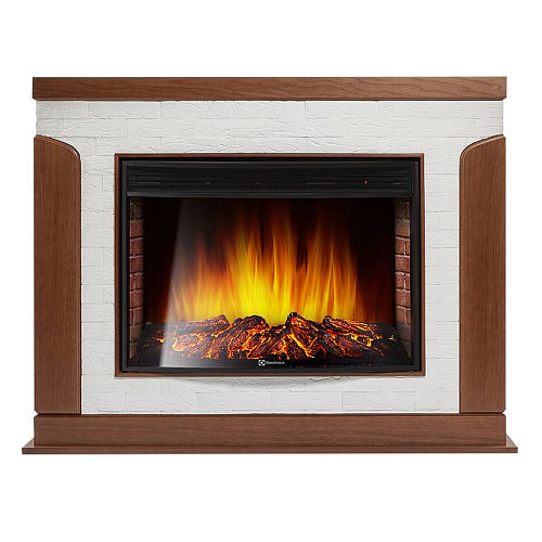 Каминокомплект: Очаг Electrolux EFP/P-3020LS, портал Prestigio 30 камень белый, шпон дуб_0 Каминокомплект: Очаг Electrolux EFP/P-3020LS, портал Prestigio 30 камень белый, шпон дуб_0