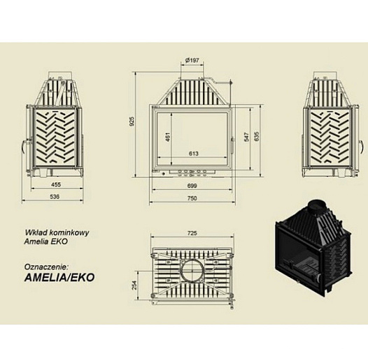 Каминная топка Amelia/EKO/GLASS двойное стекло_1 Каминная топка Amelia/EKO/GLASS двойное стекло_1