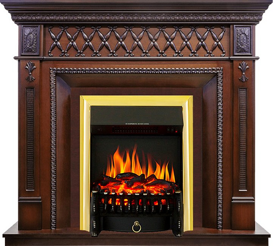 Royal Flame Alexandria очаг Fobos FX Brass белый дуб_1 Royal Flame Alexandria очаг Fobos FX Brass белый дуб_1